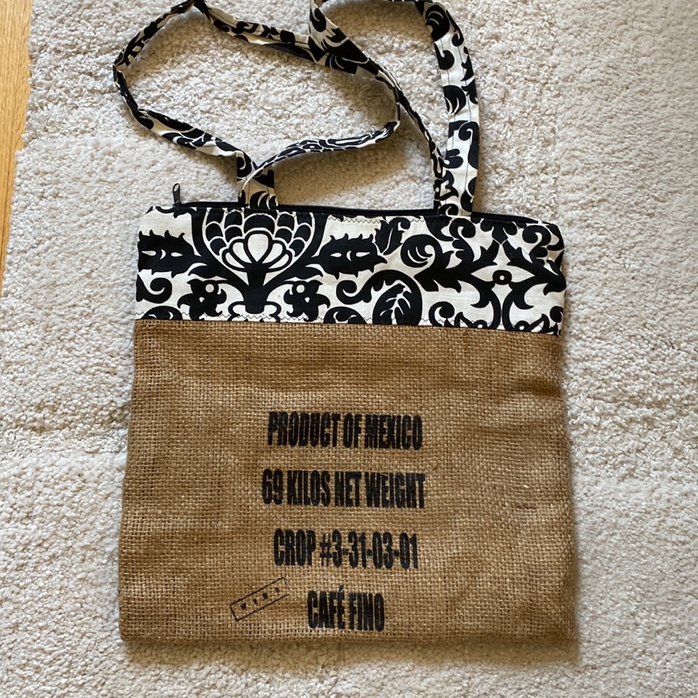 WEBE Tote Beach Bag Large Coffee Sack Bag NWOT Eco- Friendly Unique